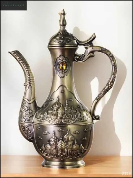 Бронзовый винтажный чайник11