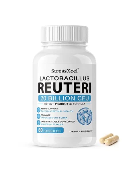 Пробиотики Lactobacillus reuteri, 20 миллиардов КОЕ, для поддержания микрофлоры кишечника и пищеварения, 60/120 капсул.