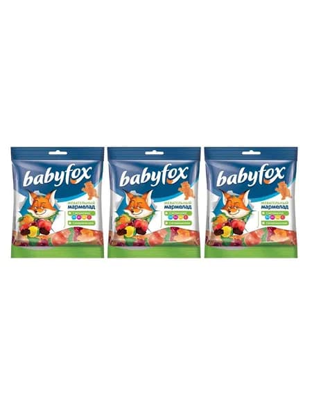 BabyFox Жевательный мармелад с соком ягод и фруктов, 70 гр, 3 уп