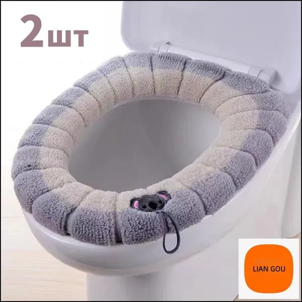 Мягкие моющиеся чехлы для унитаза, 2 эксклюзивные накладки