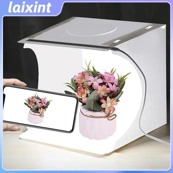 Складная LED студия, мини-фото бокс, настольная фотостудия, для съемки игрушек и часов