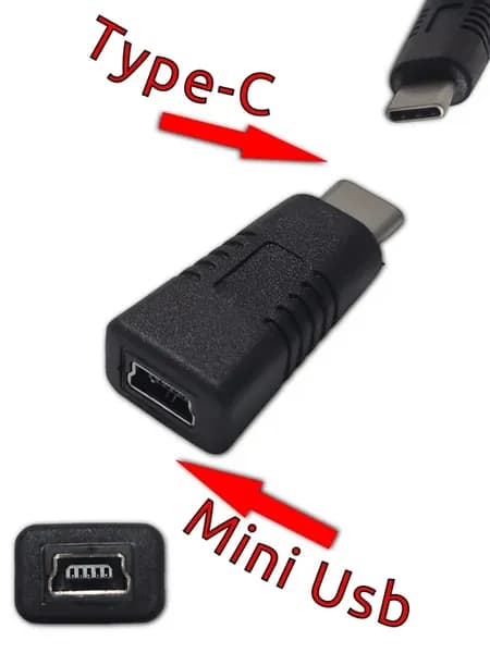 Переходник с Type C (папа) на Mini Usb (мама) connector