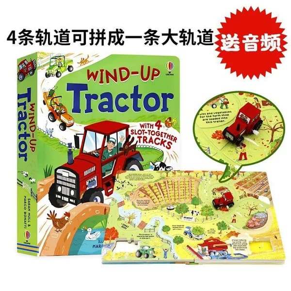 Печатная книга Usborne wind up bus train