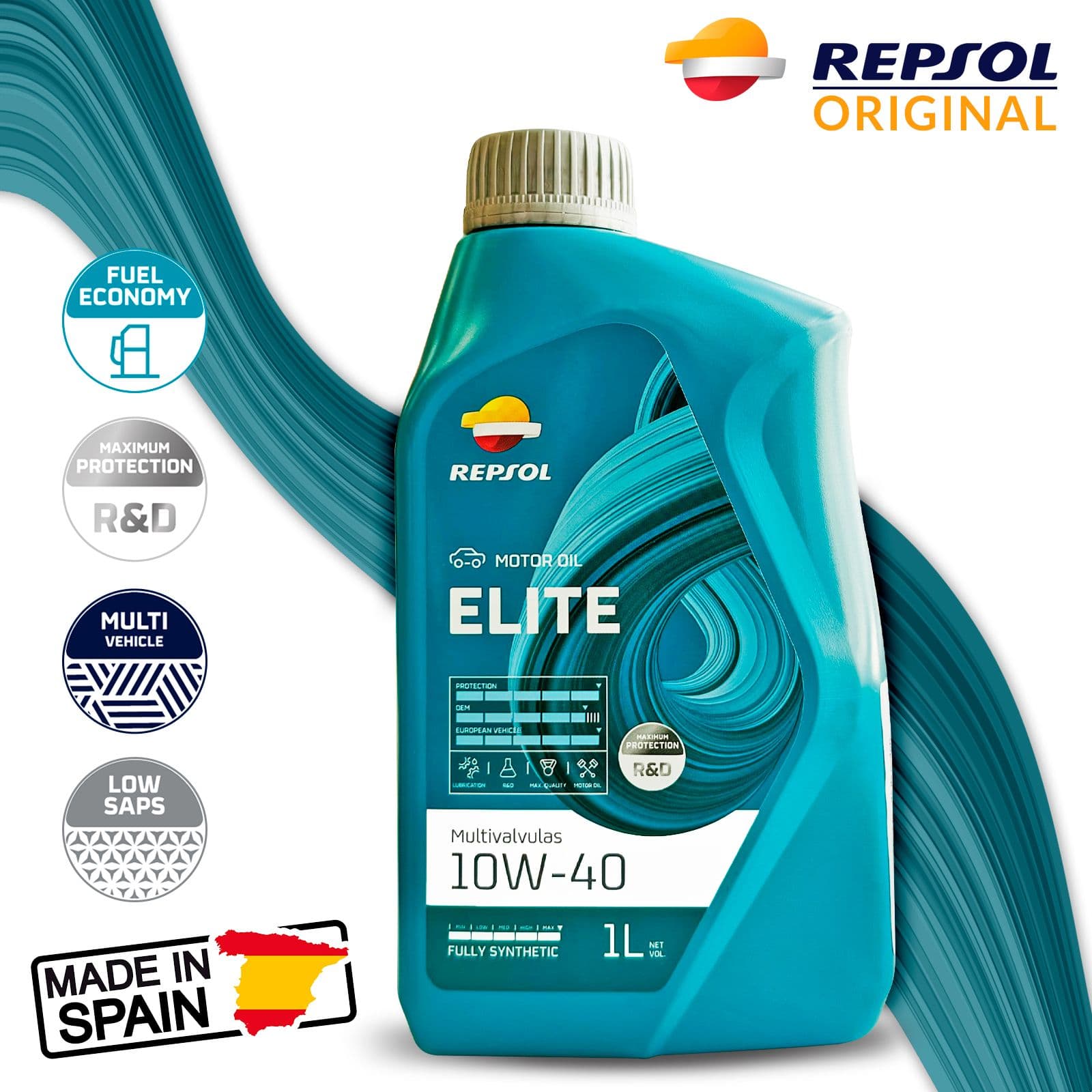 Repsol ELITE MULTIVALVULAS API SN/CF, ACEA A3/B4 10W-40 Масло моторное, Синтетическое, 1 л