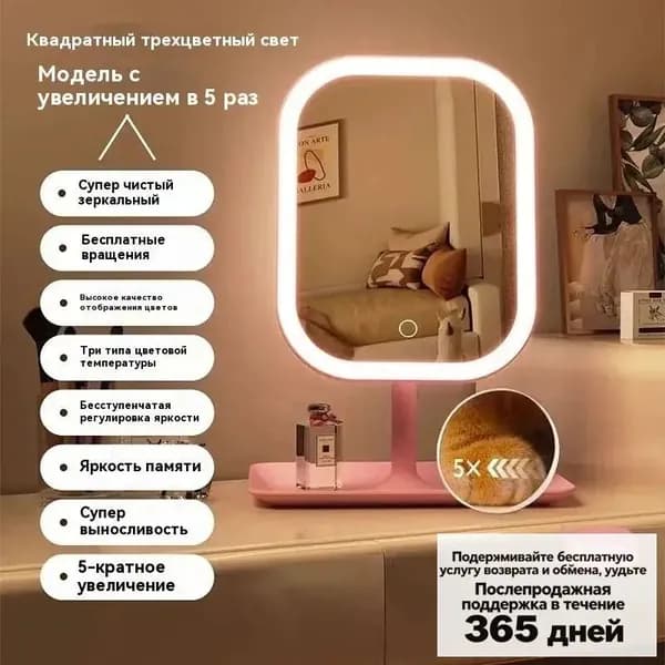 Зеркало гримерное, 19.5 см х 28.4 см, 1 шт