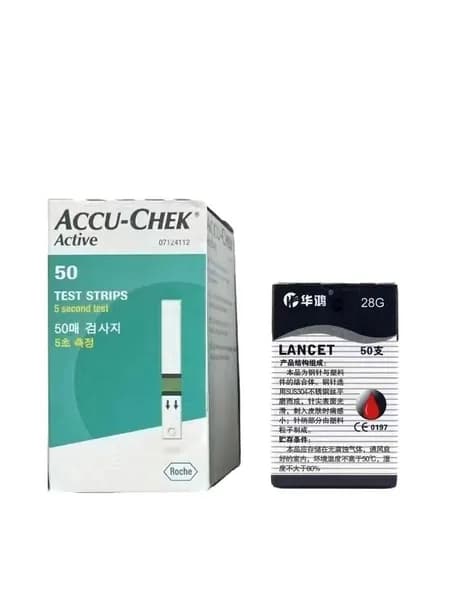 Тест-полоски Акку-Чек Актив " Accu-Chek Active " №50 + ланцеты Софткликс №50 ,срок годности до 11.2026