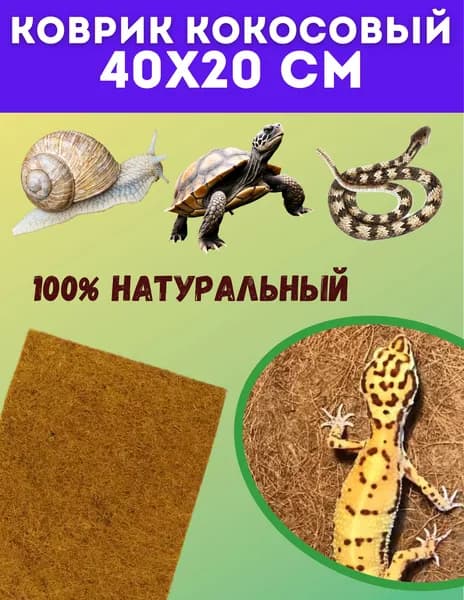 Кокосовый коврик для террариума 40х20 см