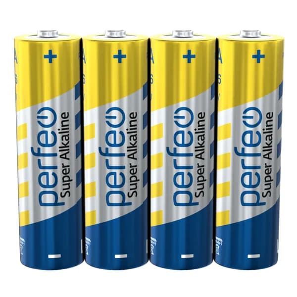Батарейки Perfeo LR6 AA Super Alkaline алкалиновые (щелочные) пальчиковые, 4шт в шринке, 1.5V