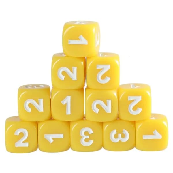 Набор из 12 шестигранных игральных костей, Желтый