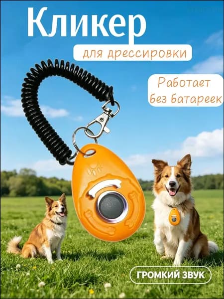 Кликер для дрессировки собак браслет, оранжевый