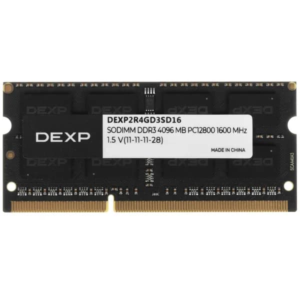 DEXP Оперативная память DDR3, 1600 МГц, 1 x 4 ГБ (9152906)
