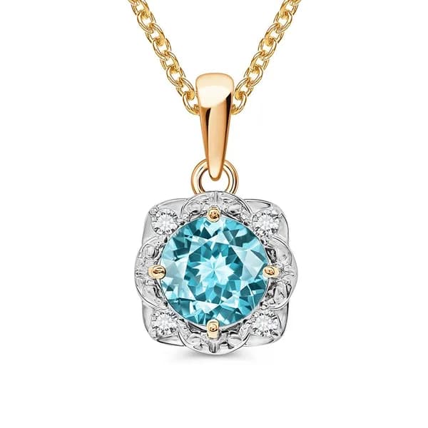 Подвес с топазами и фианитами из красного золота 585 пробы 585GOLD