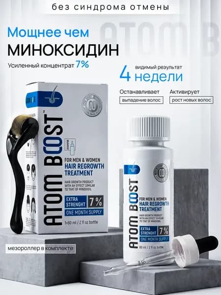 Набор 7% для роста волос и бороды средство с мезороллером