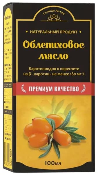 Пищевая добавка Солнце АЛТАЯ масло облепиховое фл 50 мл 0947, 9130