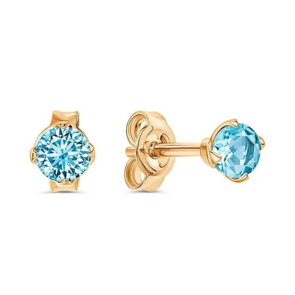 Серьги женские с топазами из красного золота 585 пробы 585GOLD