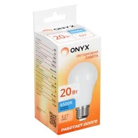 Лампа диодная A60 20Вт Е27 6500К 1800Лм ONYX (10/100)ON6020-2765