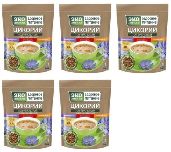 Экологика Цикорий натуральный Классический, растворимый сублимированный, 75 г, 5 шт.
