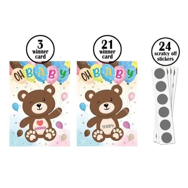 Детские лотерейные карточки для Baby Shower