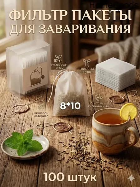 Фильтр для чая, кофе 8x10 см, 100 шт