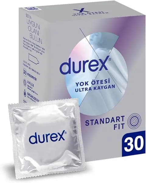 Durex Invisible regular fit, ультра скользкие презервативы 30 шт.