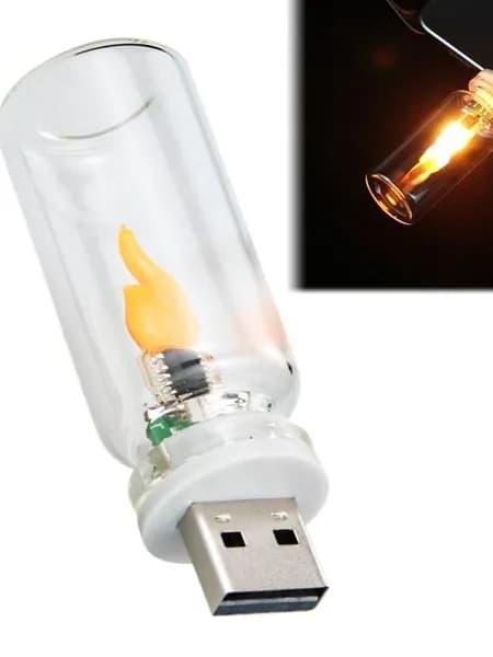 USB-ночник, светодиодная подсветка с имитацией пламени