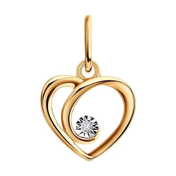 Золотая подвеска DIAMANT-ONLINE с бриллиантом 585 пробы