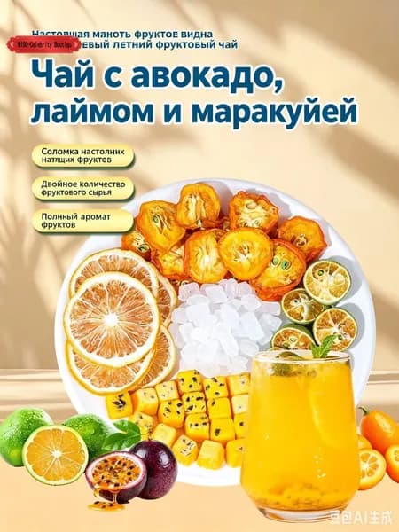 Фруктовый чай с лаймом и маракуйей Натуральный витамин С 14 пакетиков