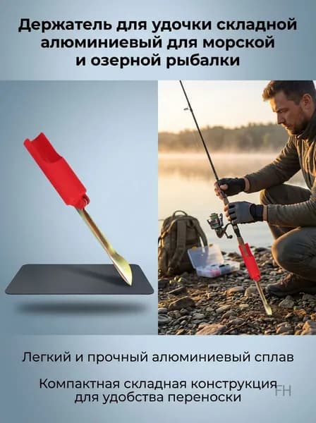 Складной портативный держатель для удочки на морскую рыбалку