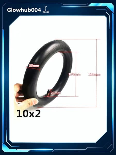 Внутренний шланг 10x2 для Xiaomi M365 Pro, Резина, Черный, 103г, Прочный, Не деформируется