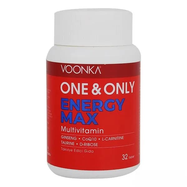 Voonka One And Only Energy Max 32 таблетки с L-карнитином, коэнзимом Q10, кофеином, таурином и женьшенем