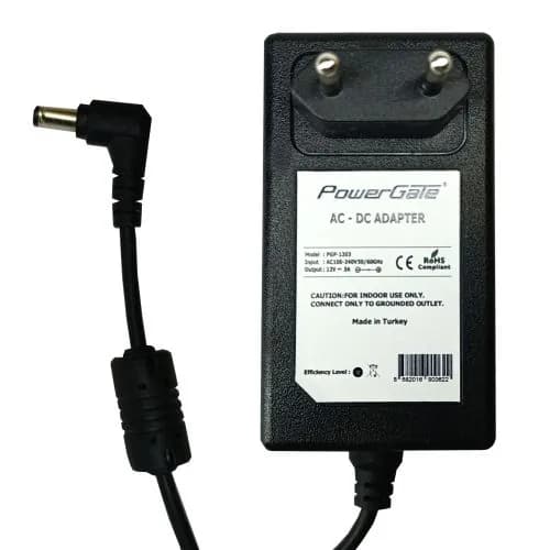 Адаптер постоянного тока PowerGate PGP-1203, 12 В, 3 А.