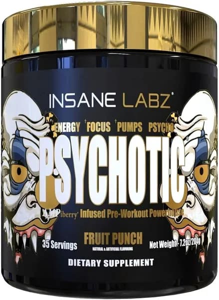 Insane Labz / PSYCHOTIC GOLD Fruit Punch 35 порций / Предтренировочный комплекс Инсайн США