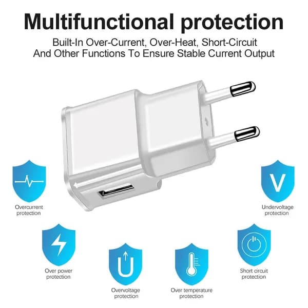 USB-зарядные устройства 1A/2A, настенные адаптеры с быстрой зарядкой и евровилкой для смартфонов