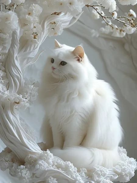Постер Белый котик А3