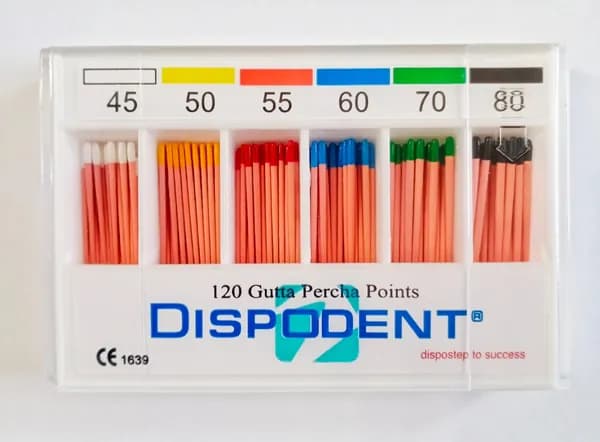 Штифты гуттаперчевые 02 №45-80, 120шт (Dispodent)