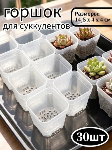Вазон, 30 шт, цвет прозрачный