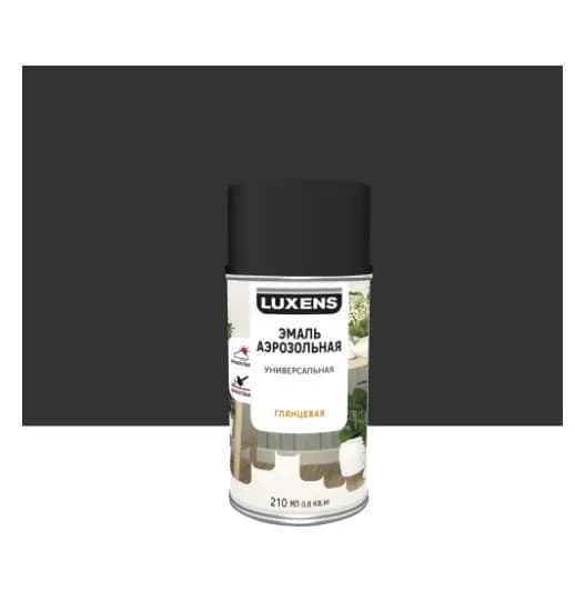Эмаль аэрозольная декоративная Luxens глянцевая цвет черный 210 мл