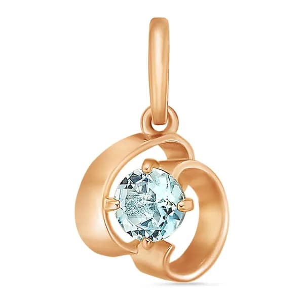 Подвеска на шею с топазом из красного золота 375 пробы 585GOLD