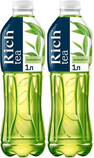 Холодный чай Rich зеленый, комплект: 2 бутылки по 1 л