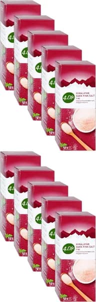 Соль гималайская розовая 4Life мелкая, комплект: 10 упаковок по 500 г