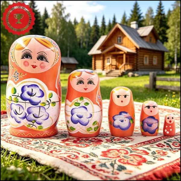 Матрешка из дерева 5 уровней, ручная роспись, народный стиль, игрушка для детей, сувенир