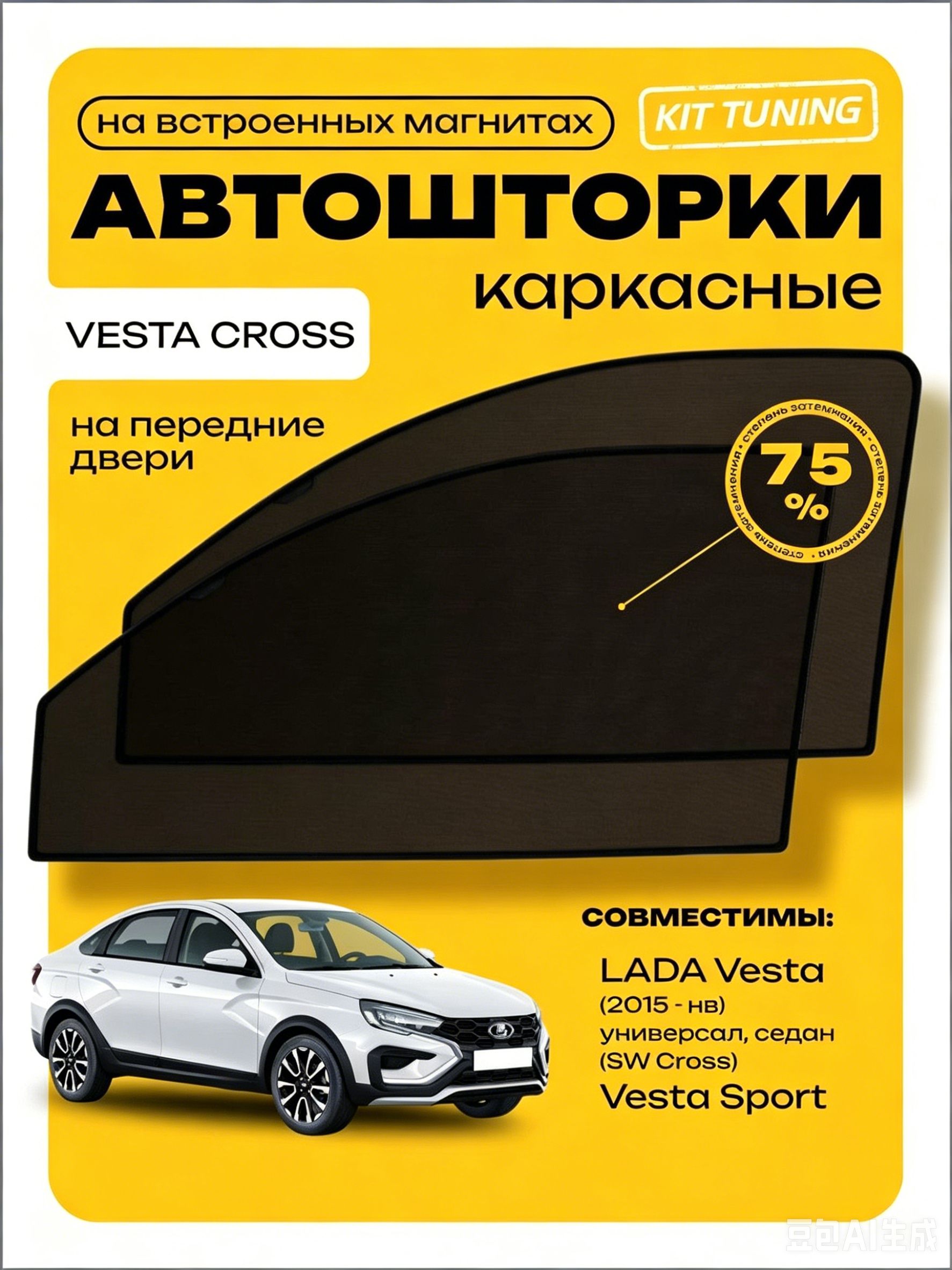 Шторка солнцезащитная, затемнение: 75%