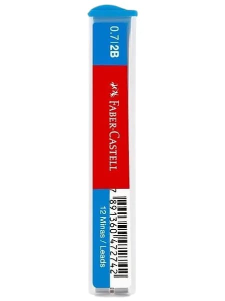 Грифели для механических карандашей Faber-Castell "Polymer", 12шт., 0,7мм, 2B (521702)