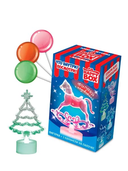 Новогодний набор HAPPY BOX светящиеся фигурки, 30 г
