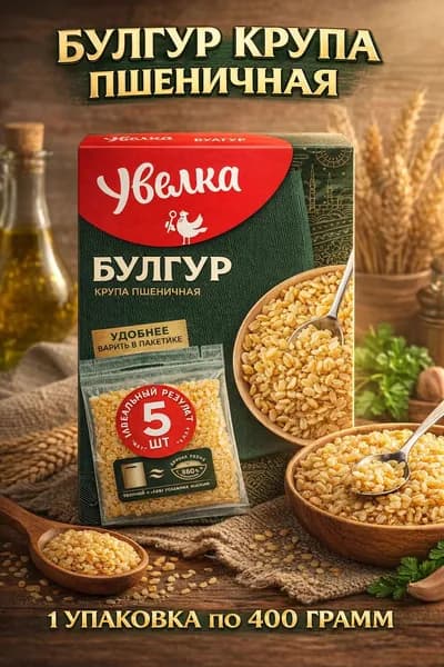 Булгур крупа пшеничная 1 упаковка 400 грамм
