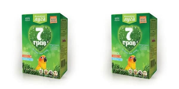 Экопром Лакомство "Альпийские луга 7 трав" Травка для птиц, 60 г, 2 шт