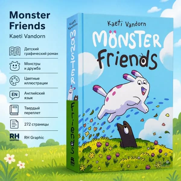 Monster Friends Kaeti Vandorn Random House Graphic / Детский графический роман Монстры-друзья на английском, твердый переплет