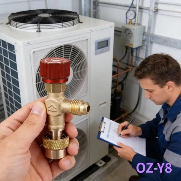 Клапан для заправки кондиционеров R410A и R22, быстросъемный, медный, с защитой от утечек
