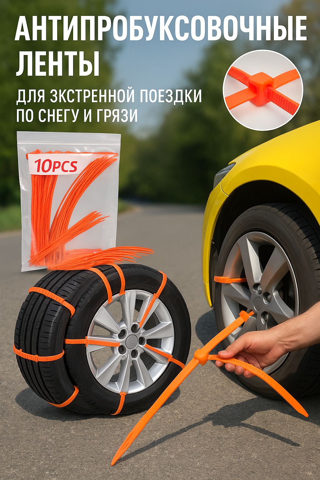 Цепь противоскольжения, длина 90 см, 10 шт.