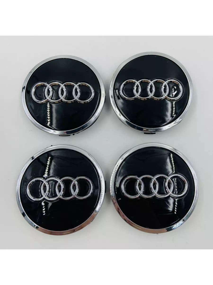 Колпачки заглушки на литые диски с эмблемой Audi 61 мм 4 шт